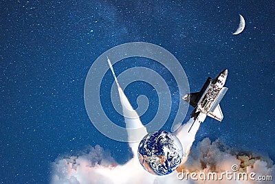 Stars transport for space tourism.travel in outer space Stock Photo