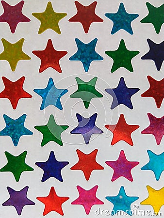 Stars of various bright colors Stock Photo