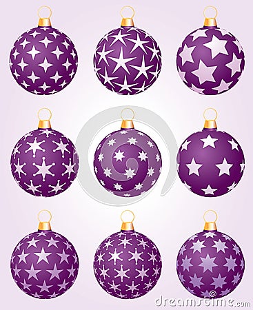 Stars violet balls Vector Illustration