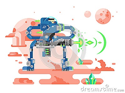 Starship troopers character Vector Illustration