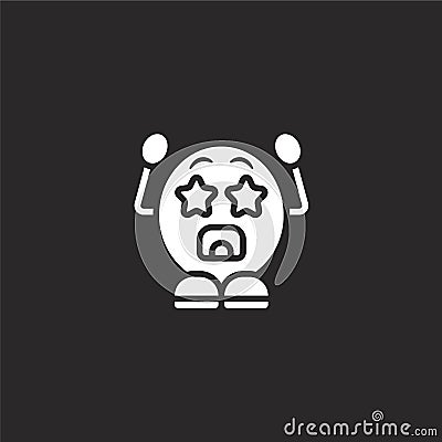 starstruck icon. Filled starstruck icon for website design and mobile, app development. starstruck icon from filled emoji people Vector Illustration