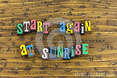 Start again sunrise new day Stock Photo