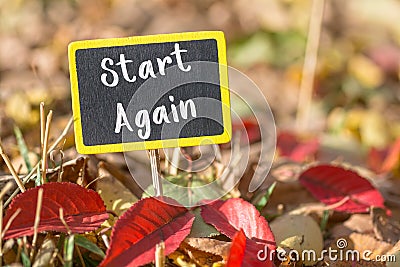 Start again sign Stock Photo