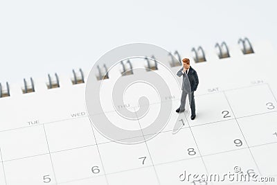 Start or beginning of month for salary man concept, miniature pe Stock Photo