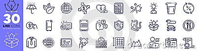 Start business, Web call and Certificate line icons pack. For web app. Vector Vector Illustration