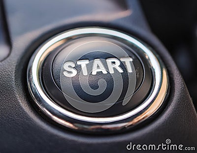Start button on a device, representing initiation, beginning, and operational readiness Stock Photo