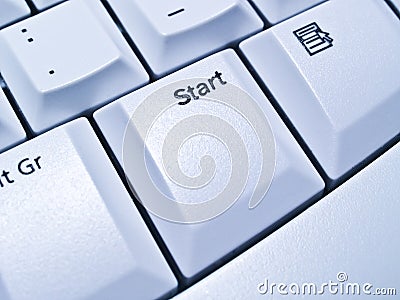 Start button on keyboard Stock Photo