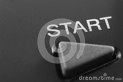 Start button macro Stock Photo