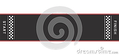 Start finish race track road pattern. Race track asphalt texture competition top view Vector Illustration