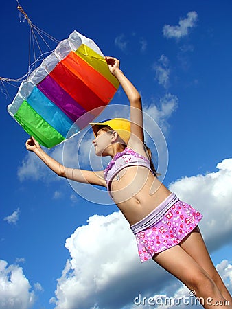 Start flying kite Stock Photo