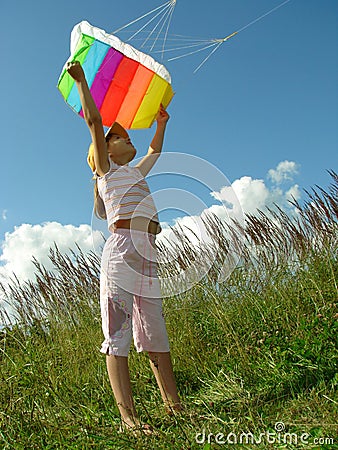 Start flying kite Stock Photo