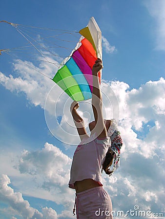 Start flying kite Stock Photo