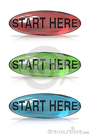 Start here button Stock Photo