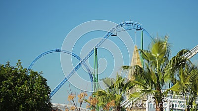 Start from the Highest Point of the Roller Coaster Attraction Stock