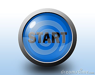 Start icon. Glossy button. Stock Photo
