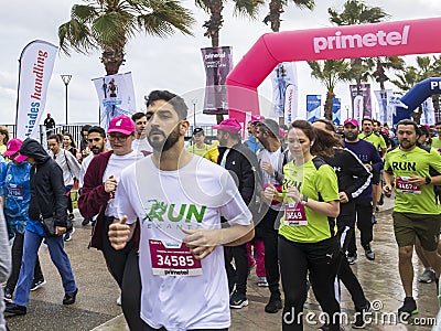 Start of Limassol Marathon Corporate race, Cyprus Editorial Stock Photo