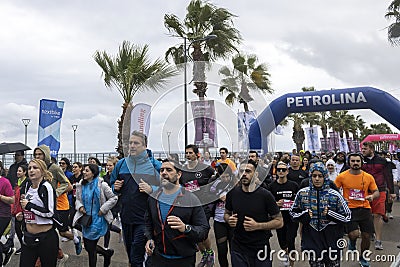 Start of Limassol Marathon Corporate race, Cyprus Editorial Stock Photo