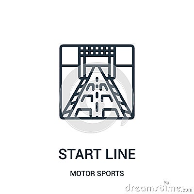 start line icon vector from motor sports collection. Thin line start line outline icon vector illustration. Linear symbol Vector Illustration
