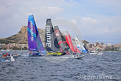 Start Line Volvo Ocean Race Alicante 2017 Editorial Stock Photo