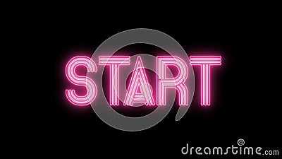 Start message. Vintage text. Neon effect Stock Photo