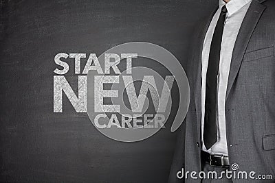 Start new career on Blackboard Stock Photo