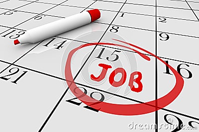 Start New Job Word Writing Calendar Day Date Stock Photo