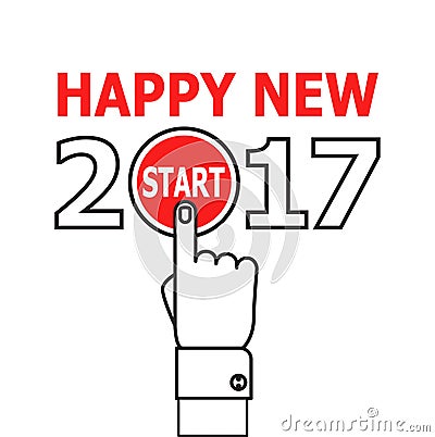 Start new year 2017 idea. Vector Illustration