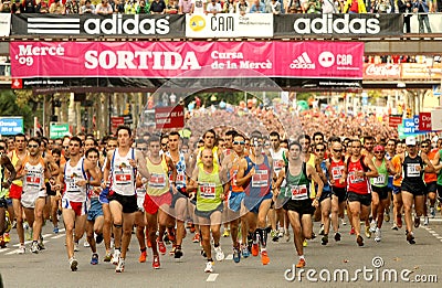 Start of a popular race Editorial Stock Photo