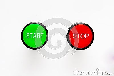 Start stop buttons Stock Photo