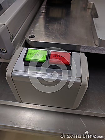 Start and stop push buttons Stock Photo