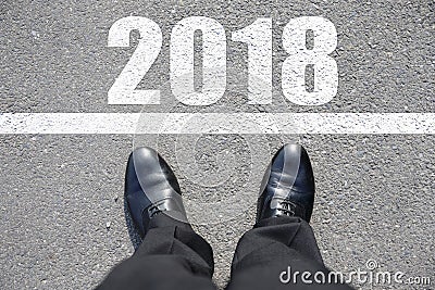 Start to new year 2018 Stock Photo