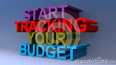 Start tracking your budget on blue Stock Photo