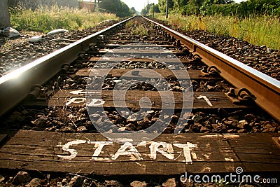 Start of the tracks Stock Photo