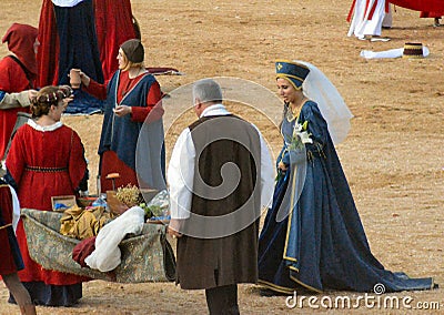 Start of the truffle fair in Alba (Cuneo), has been held for more than 50 years, the donkey race Editorial Stock Photo