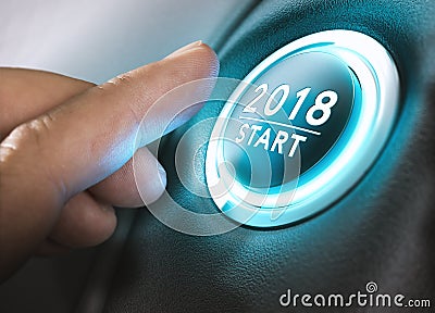 2018 Start, Two Thousand Eighteen. Stock Photo