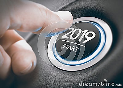 2019 Start, Two Thousand Nineteen. Stock Photo