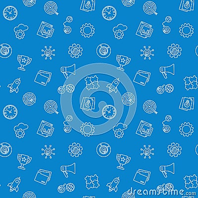 Start Up blue pattern. Vector seamless background Vector Illustration