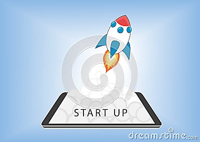 Start up business concept for mobile app development or other disruptive digital business ideas Vector Illustration