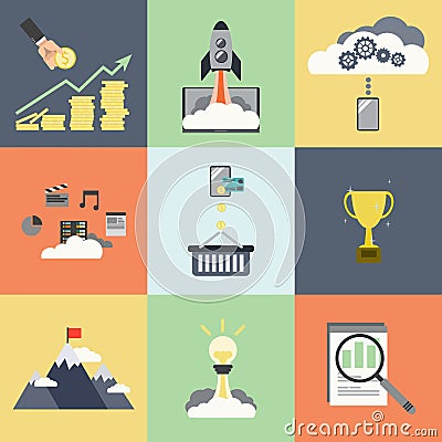 Start up business icon concept, flat design Vector Illustration