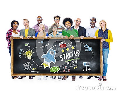 Start Up Business Launch Success Students Education Concept Stock Photo