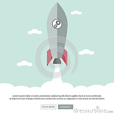 Start Up. Businessman rocket lift up. Concept business Vector Illustration