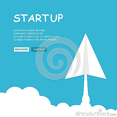 Start Up. Businessman rocket lift up. Concept business Vector Illustration