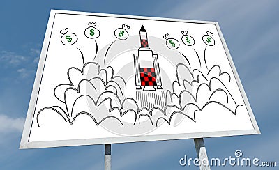 Start up concept on a billboard Stock Photo