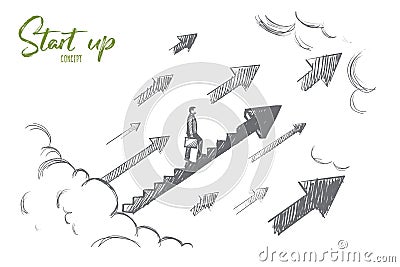 Start up concept. Hand drawn isolated vector. Vector Illustration