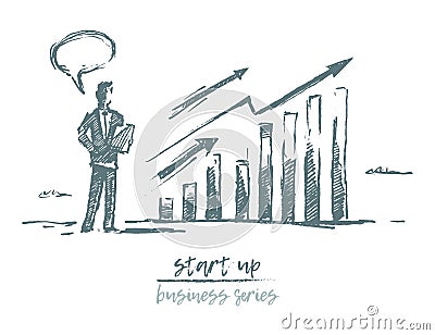 Start up concept investment business charts vector Vector Illustration