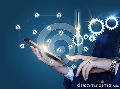 Start-up of innovative technologies in business. Stock Photo