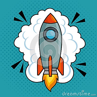 Start up launcher rocket Vector Illustration