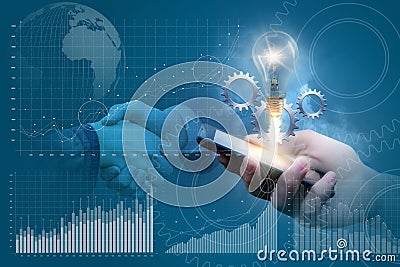 Start up new project in the mobile device Stock Photo