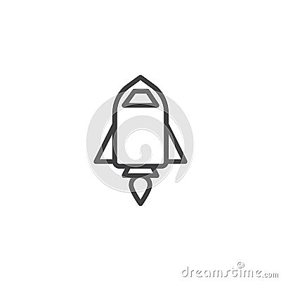 Start up rocket outline icon Vector Illustration