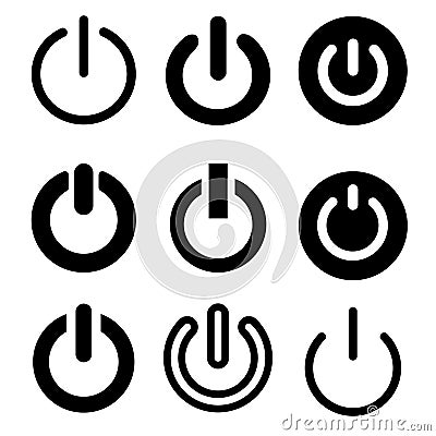 Start vector icon. Power icon illustration. Power button. For web sites Vector Illustration